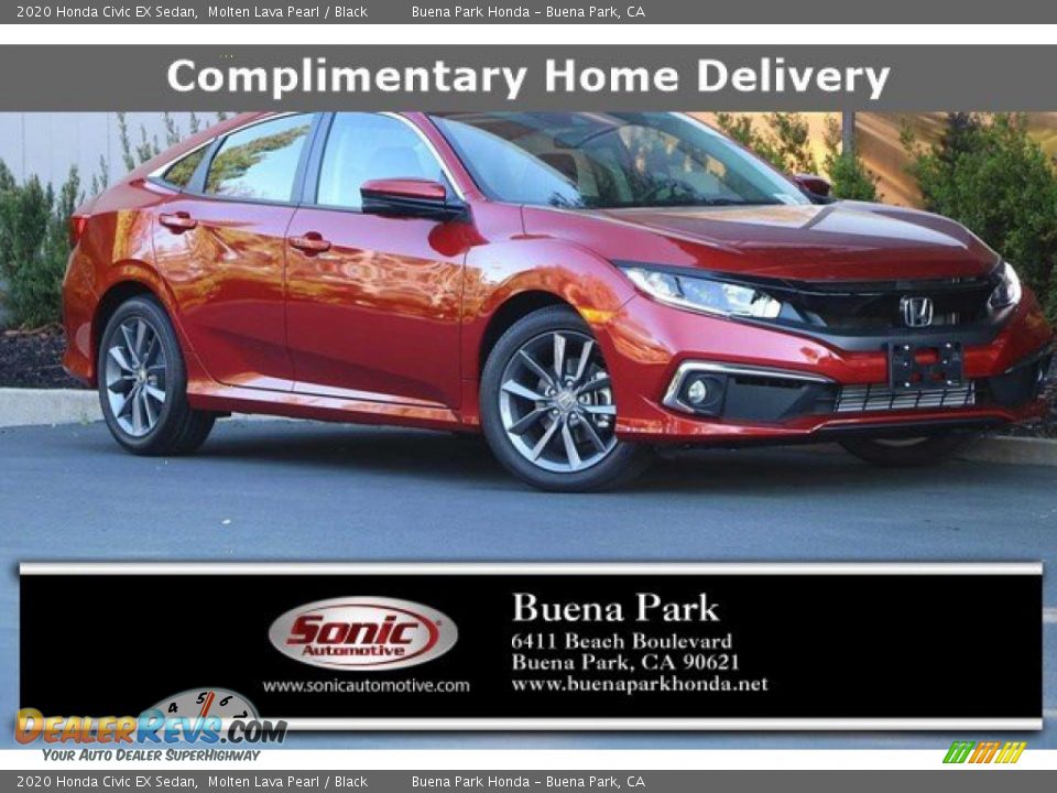 2020 Honda Civic EX Sedan Molten Lava Pearl / Black Photo #1