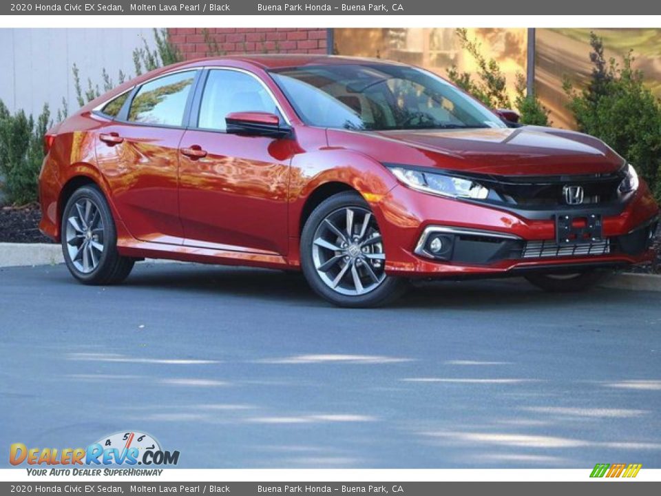 2020 Honda Civic EX Sedan Molten Lava Pearl / Black Photo #2