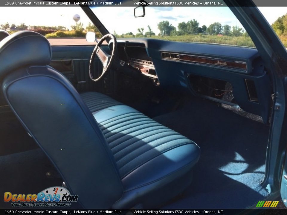 1969 Chevrolet Impala Custom Coupe LeMans Blue / Medium Blue Photo #26