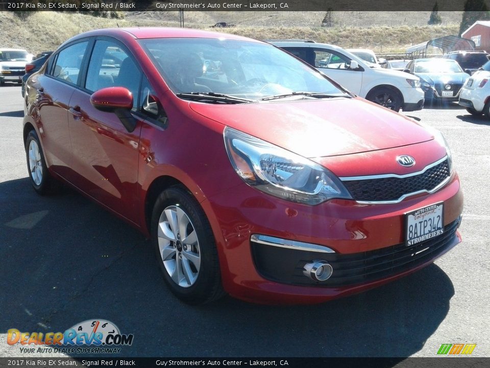 2017 Kia Rio EX Sedan Signal Red / Black Photo #1