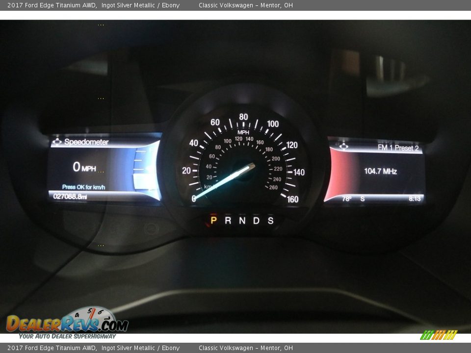 2017 Ford Edge Titanium AWD Ingot Silver Metallic / Ebony Photo #9