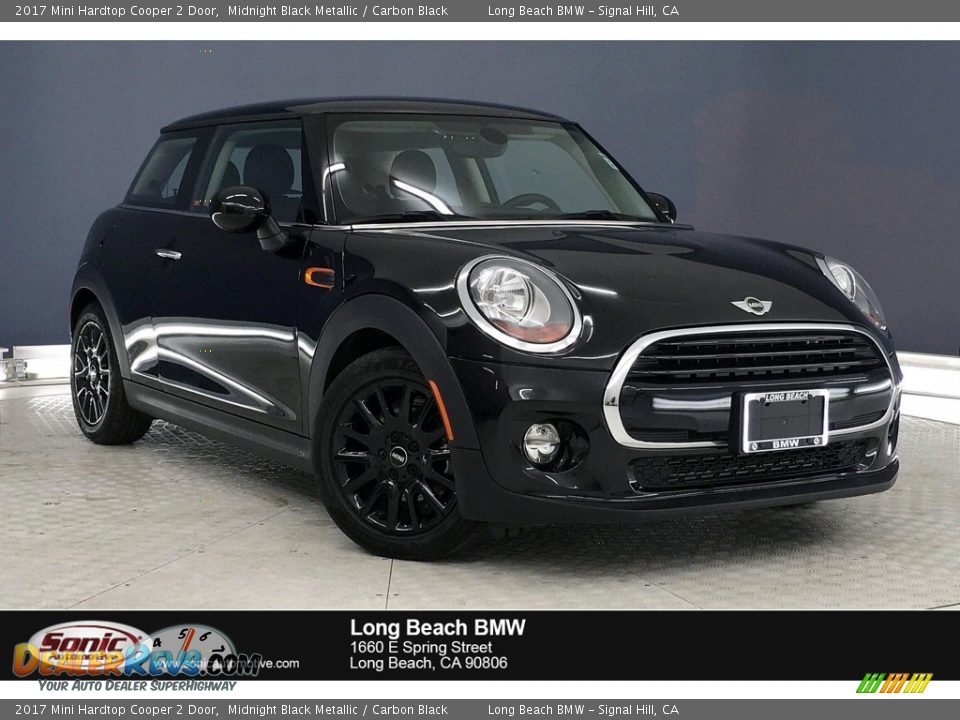 2017 Mini Hardtop Cooper 2 Door Midnight Black Metallic / Carbon Black Photo #1