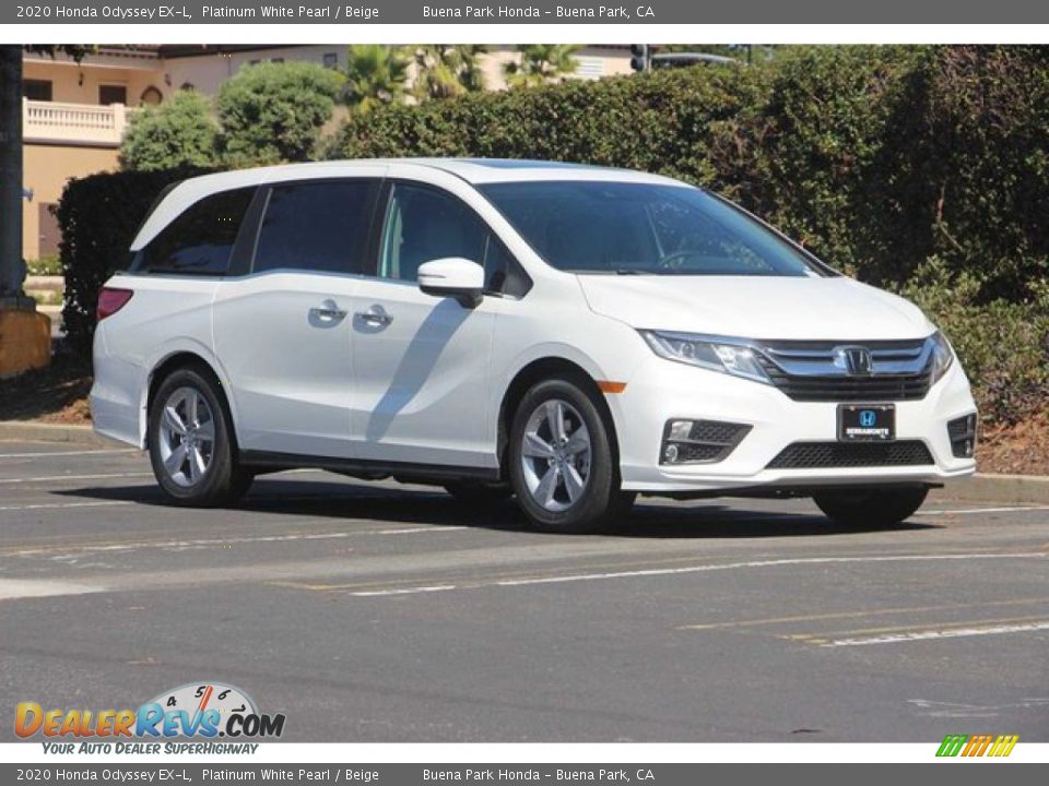 2020 Honda Odyssey EX-L Platinum White Pearl / Beige Photo #2