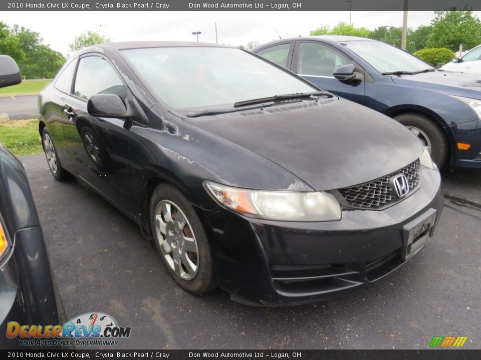 2010 Honda Civic LX Coupe Crystal Black Pearl / Gray Photo #2