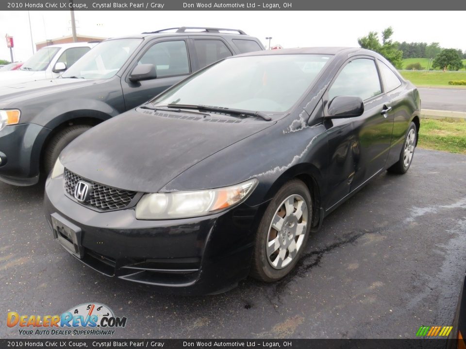 2010 Honda Civic LX Coupe Crystal Black Pearl / Gray Photo #6