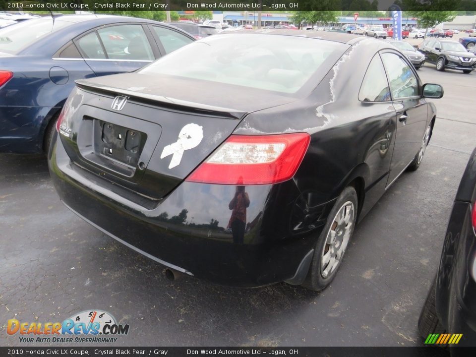 2010 Honda Civic LX Coupe Crystal Black Pearl / Gray Photo #15