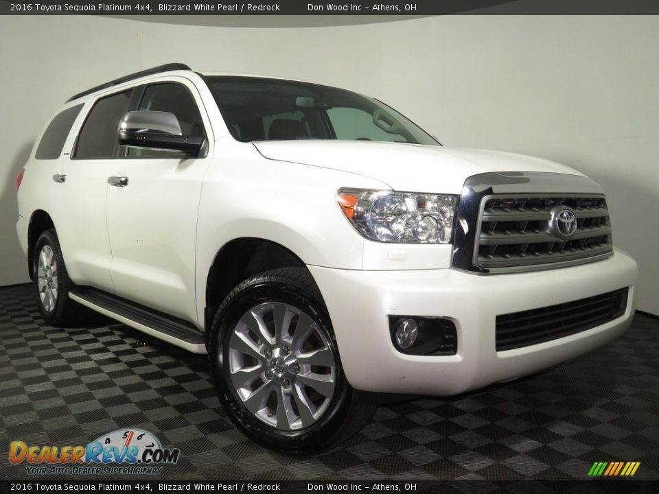 2016 Toyota Sequoia Platinum 4x4 Blizzard White Pearl / Redrock Photo #1
