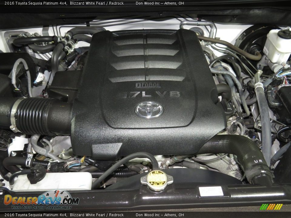 2016 Toyota Sequoia Platinum 4x4 Blizzard White Pearl / Redrock Photo #6