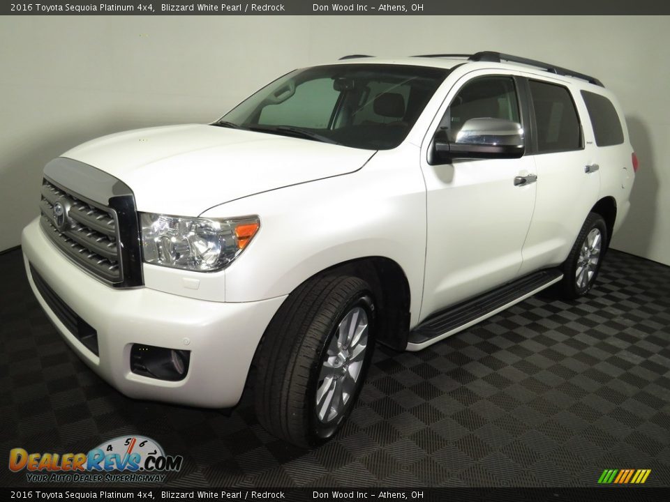 2016 Toyota Sequoia Platinum 4x4 Blizzard White Pearl / Redrock Photo #7