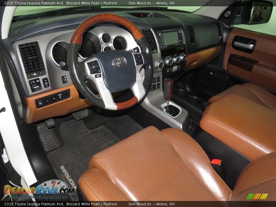 2016 Toyota Sequoia Platinum 4x4 Blizzard White Pearl / Redrock Photo #20