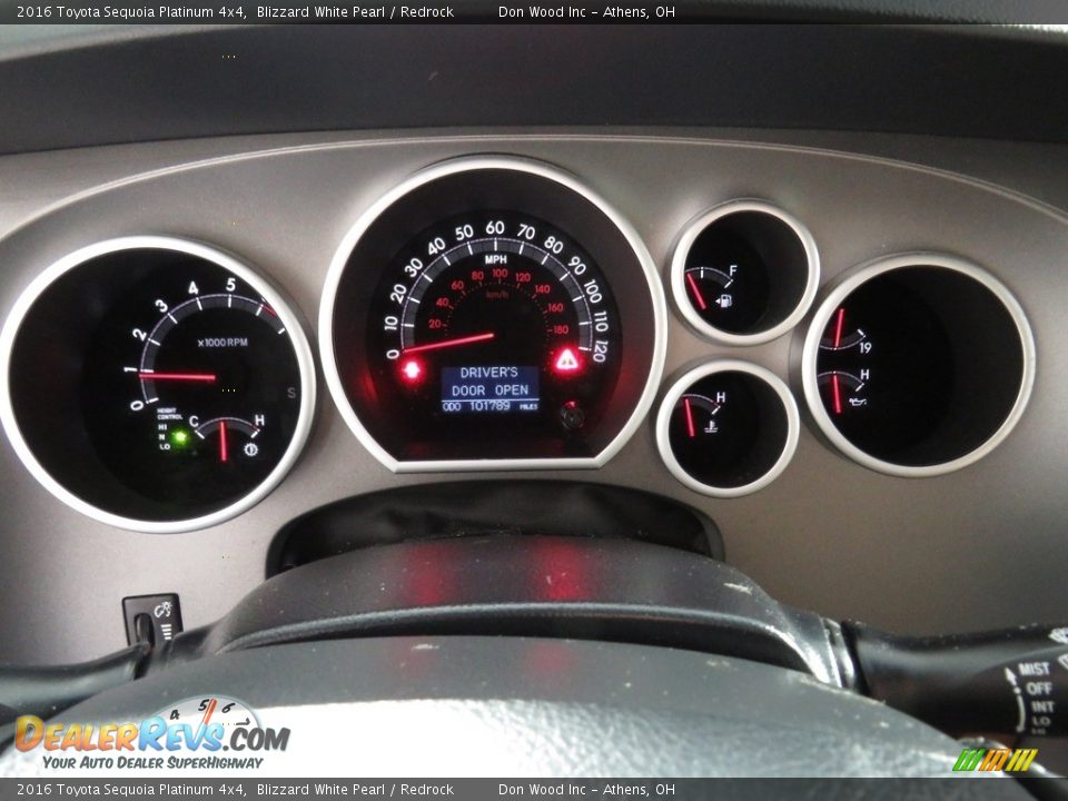 2016 Toyota Sequoia Platinum 4x4 Blizzard White Pearl / Redrock Photo #31