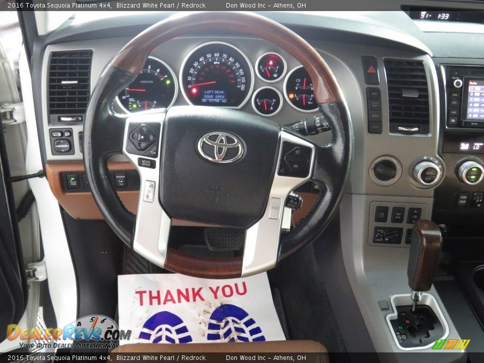 2016 Toyota Sequoia Platinum 4x4 Blizzard White Pearl / Redrock Photo #33