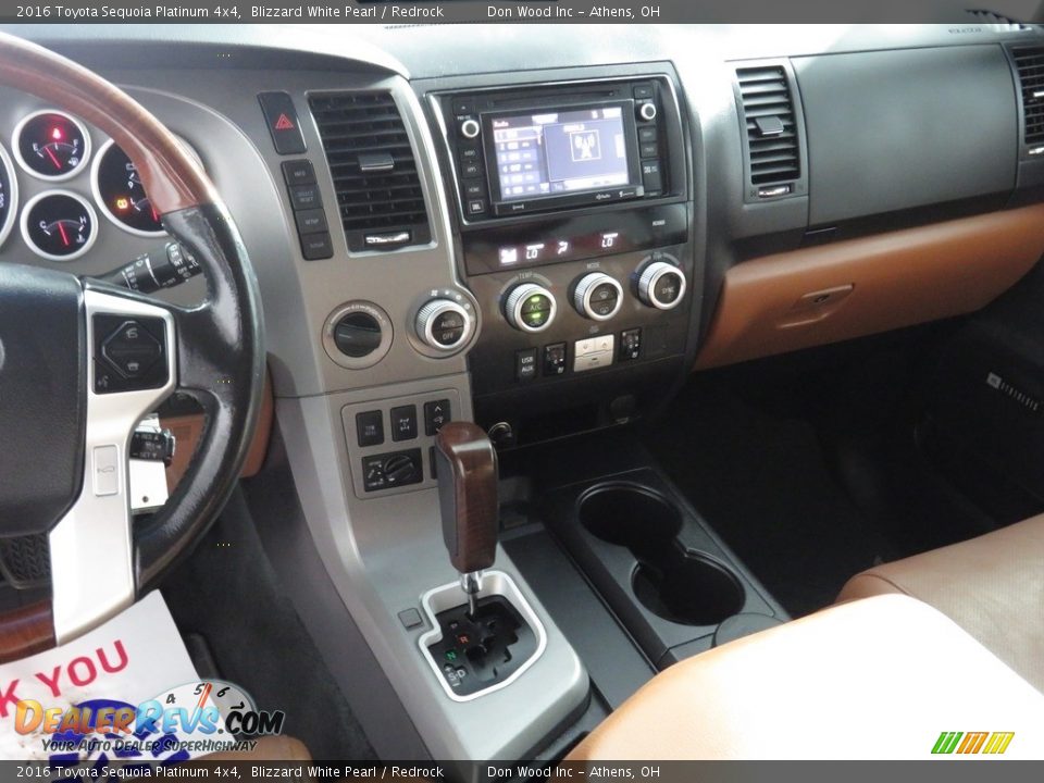 2016 Toyota Sequoia Platinum 4x4 Blizzard White Pearl / Redrock Photo #34
