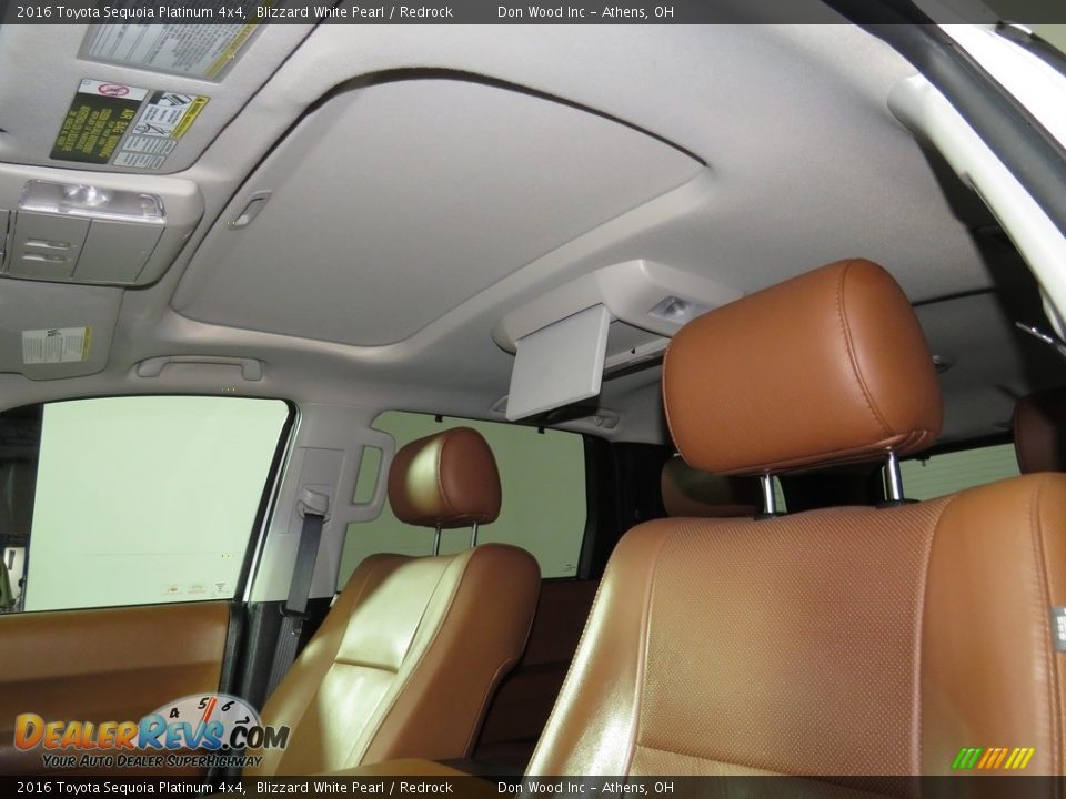 2016 Toyota Sequoia Platinum 4x4 Blizzard White Pearl / Redrock Photo #35