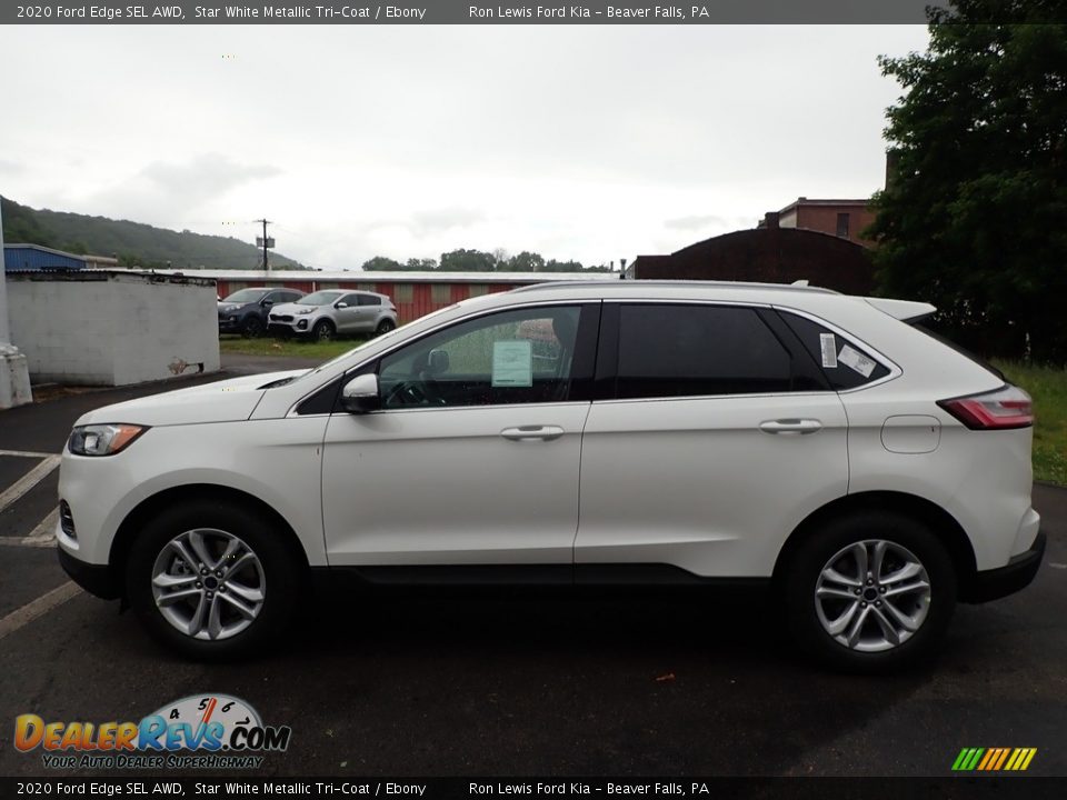 2020 Ford Edge SEL AWD Star White Metallic Tri-Coat / Ebony Photo #6