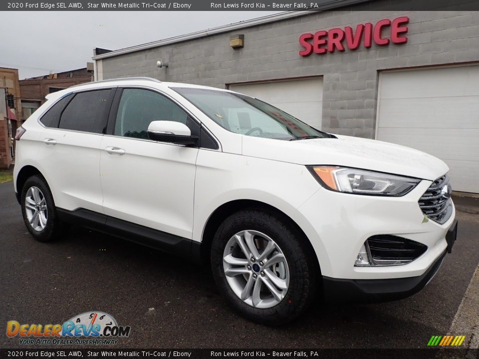 2020 Ford Edge SEL AWD Star White Metallic Tri-Coat / Ebony Photo #9