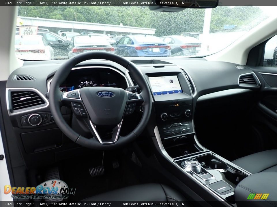 2020 Ford Edge SEL AWD Star White Metallic Tri-Coat / Ebony Photo #14