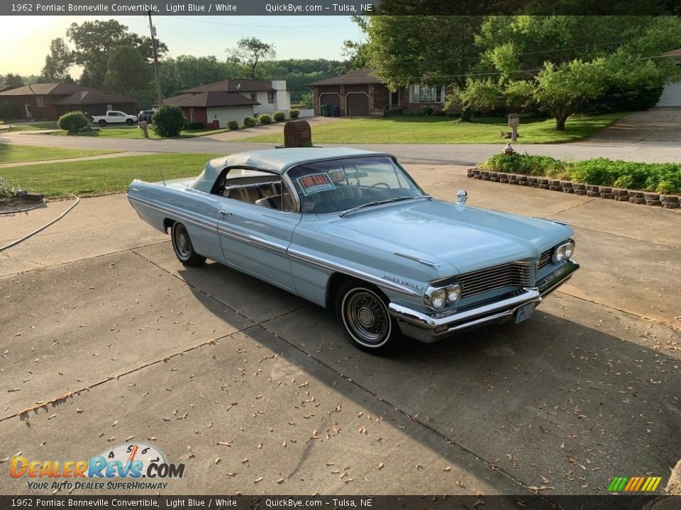 1962 Pontiac Bonneville Convertible Light Blue / White Photo #5