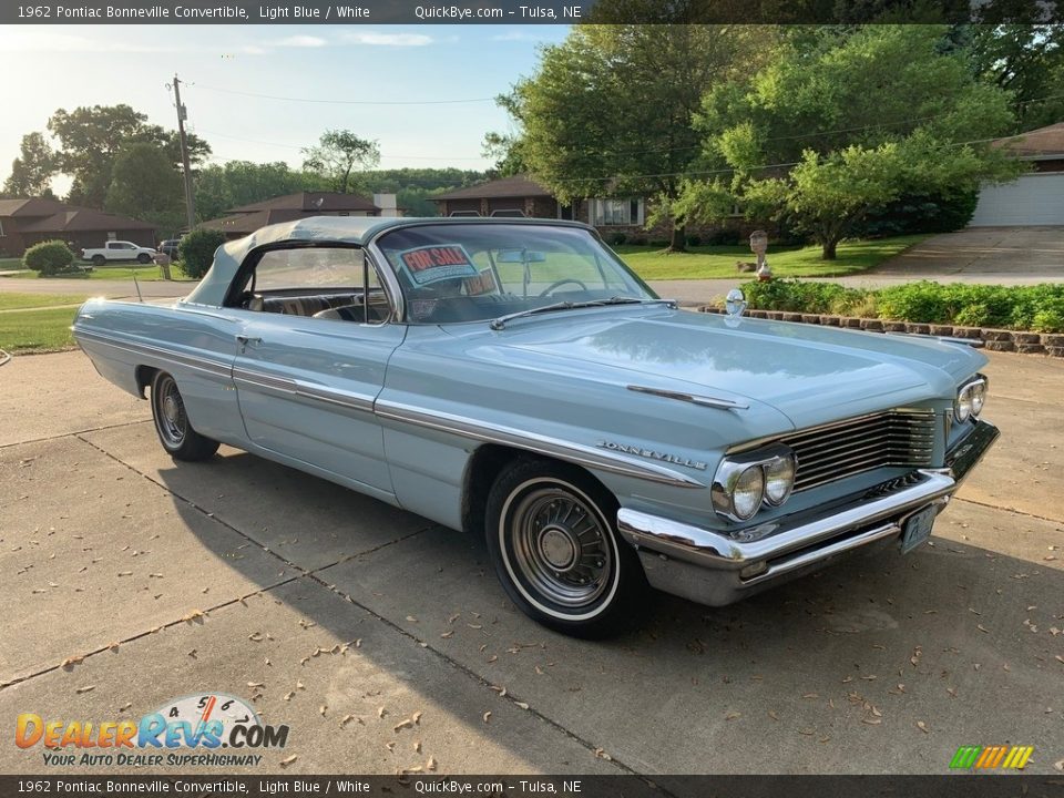 1962 Pontiac Bonneville Convertible Light Blue / White Photo #6