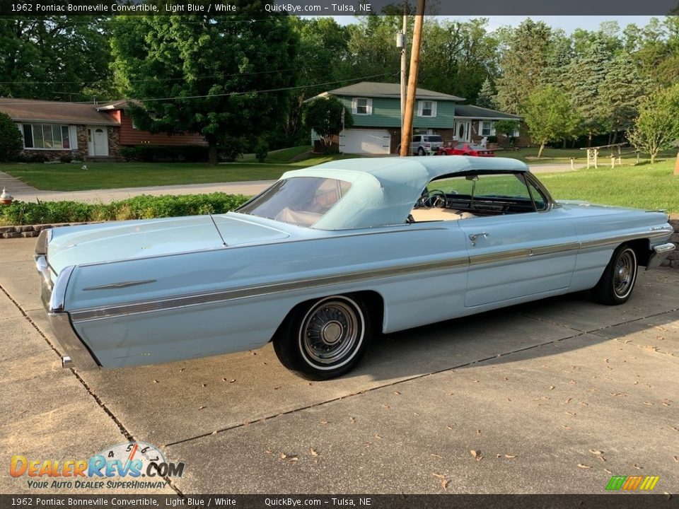 1962 Pontiac Bonneville Convertible Light Blue / White Photo #7