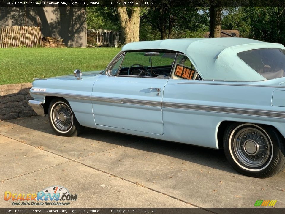 1962 Pontiac Bonneville Convertible Light Blue / White Photo #10