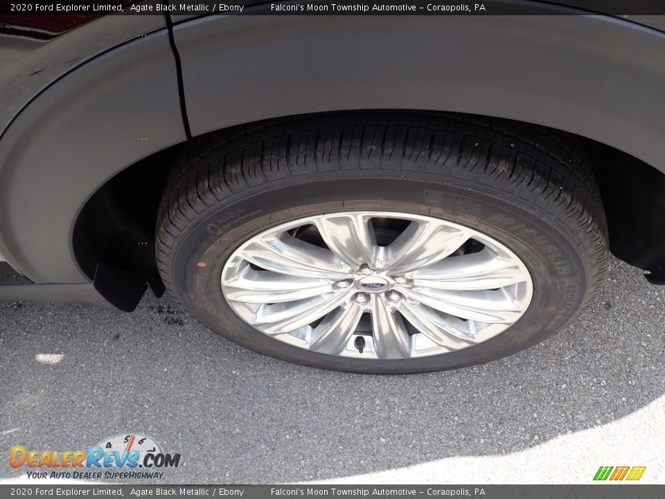 2020 Ford Explorer Limited Agate Black Metallic / Ebony Photo #7