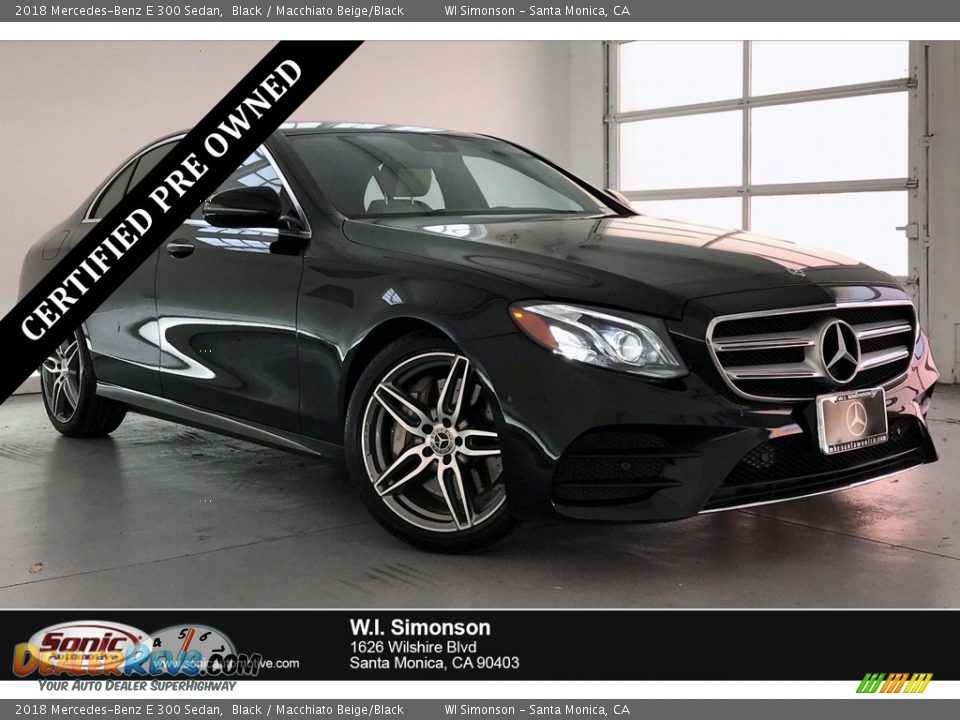 2018 Mercedes-Benz E 300 Sedan Black / Macchiato Beige/Black Photo #1