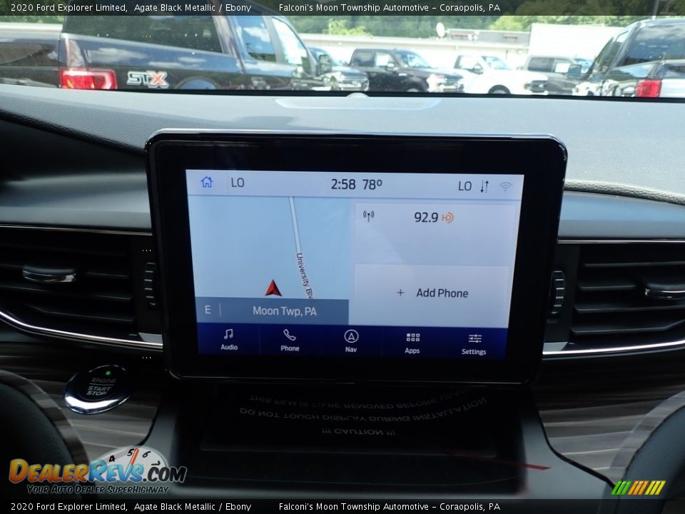 2020 Ford Explorer Limited Agate Black Metallic / Ebony Photo #14