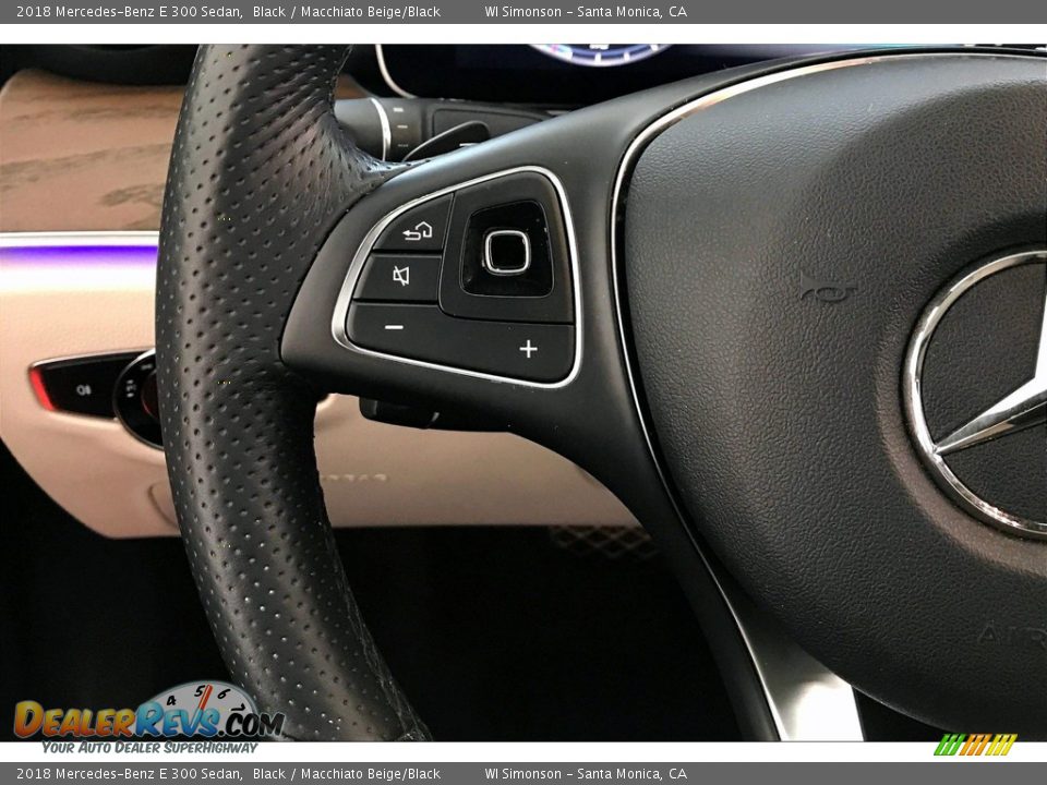 2018 Mercedes-Benz E 300 Sedan Black / Macchiato Beige/Black Photo #18