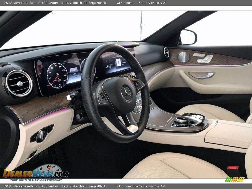 2018 Mercedes-Benz E 300 Sedan Black / Macchiato Beige/Black Photo #22