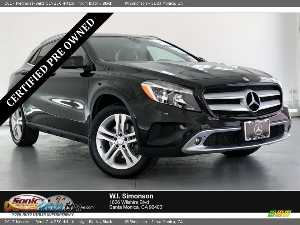 2017 Mercedes-Benz GLA 250 4Matic Night Black / Black Photo #1