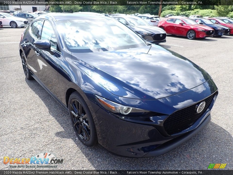 2020 Mazda MAZDA3 Premium Hatchback AWD Deep Crystal Blue Mica / Black Photo #3
