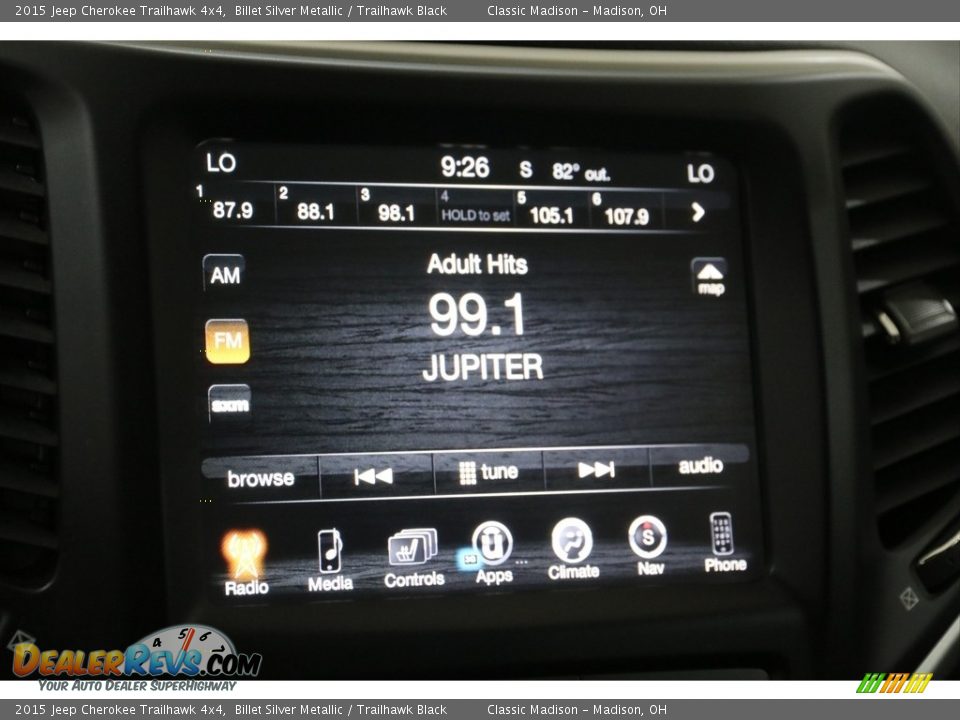 2015 Jeep Cherokee Trailhawk 4x4 Billet Silver Metallic / Trailhawk Black Photo #11