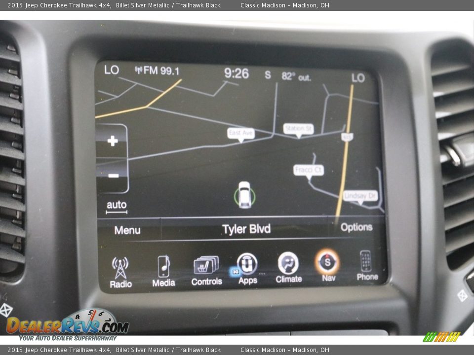 2015 Jeep Cherokee Trailhawk 4x4 Billet Silver Metallic / Trailhawk Black Photo #13