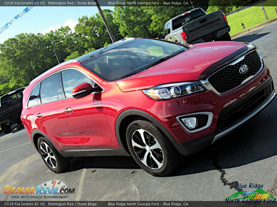 2018 Kia Sorento EX V6 Remington Red / Stone Beige Photo #32