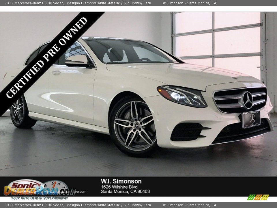 2017 Mercedes-Benz E 300 Sedan designo Diamond White Metallic / Nut Brown/Black Photo #1