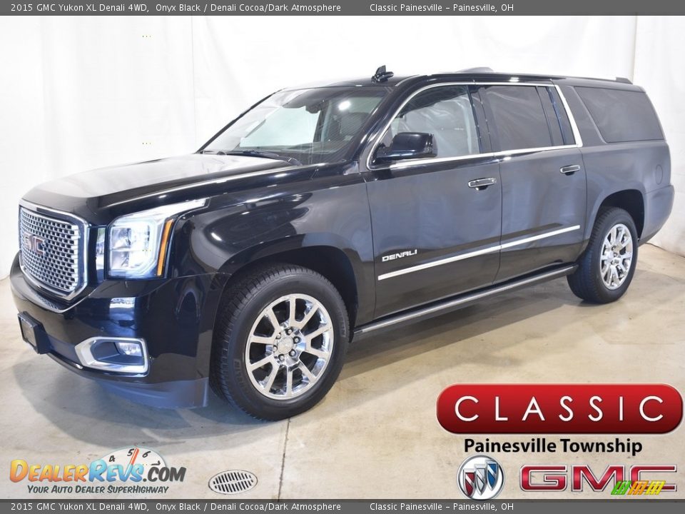 2015 GMC Yukon XL Denali 4WD Onyx Black / Denali Cocoa/Dark Atmosphere Photo #1