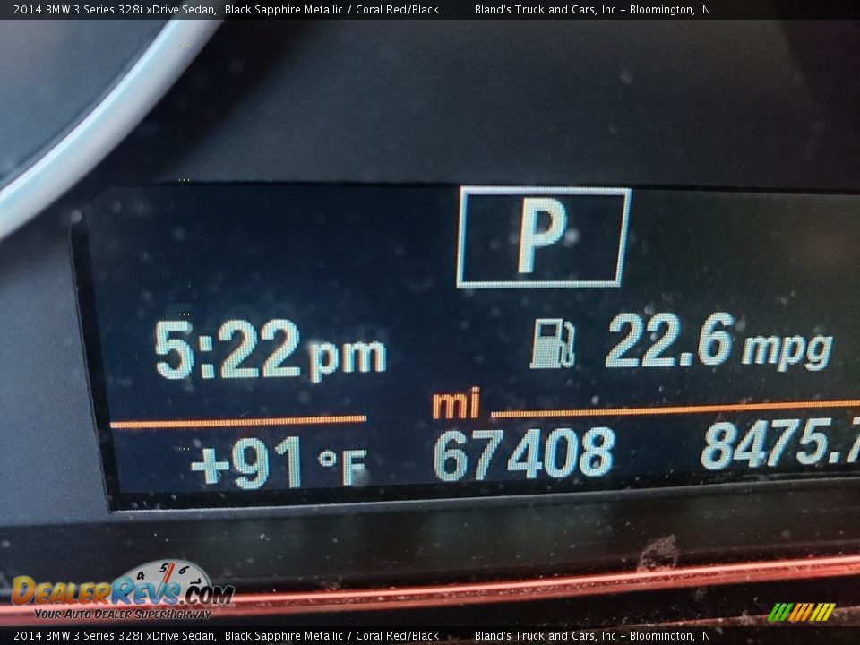 2014 BMW 3 Series 328i xDrive Sedan Black Sapphire Metallic / Coral Red/Black Photo #15