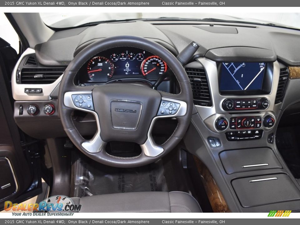 2015 GMC Yukon XL Denali 4WD Onyx Black / Denali Cocoa/Dark Atmosphere Photo #16