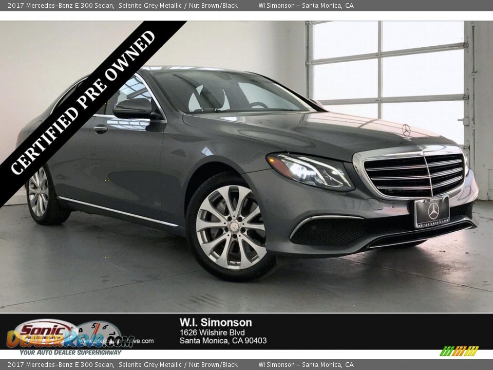 2017 Mercedes-Benz E 300 Sedan Selenite Grey Metallic / Nut Brown/Black Photo #1