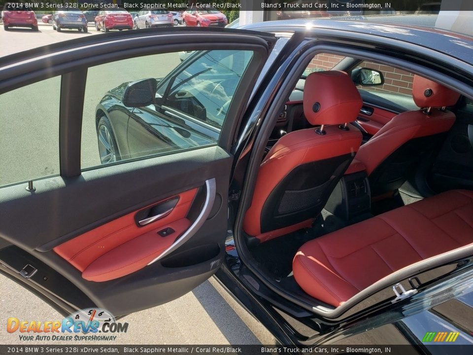 2014 BMW 3 Series 328i xDrive Sedan Black Sapphire Metallic / Coral Red/Black Photo #28