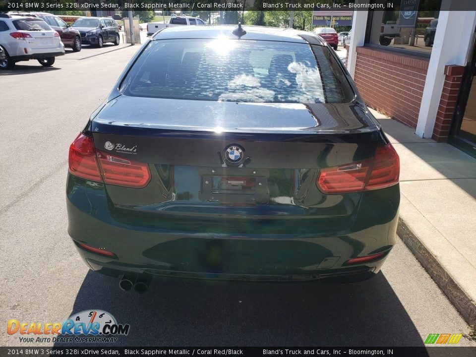 2014 BMW 3 Series 328i xDrive Sedan Black Sapphire Metallic / Coral Red/Black Photo #34