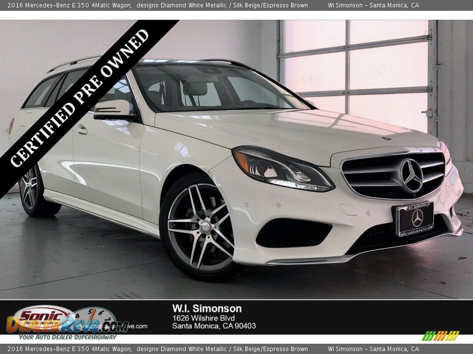 2016 Mercedes-Benz E 350 4Matic Wagon designo Diamond White Metallic / Silk Beige/Espresso Brown Photo #1