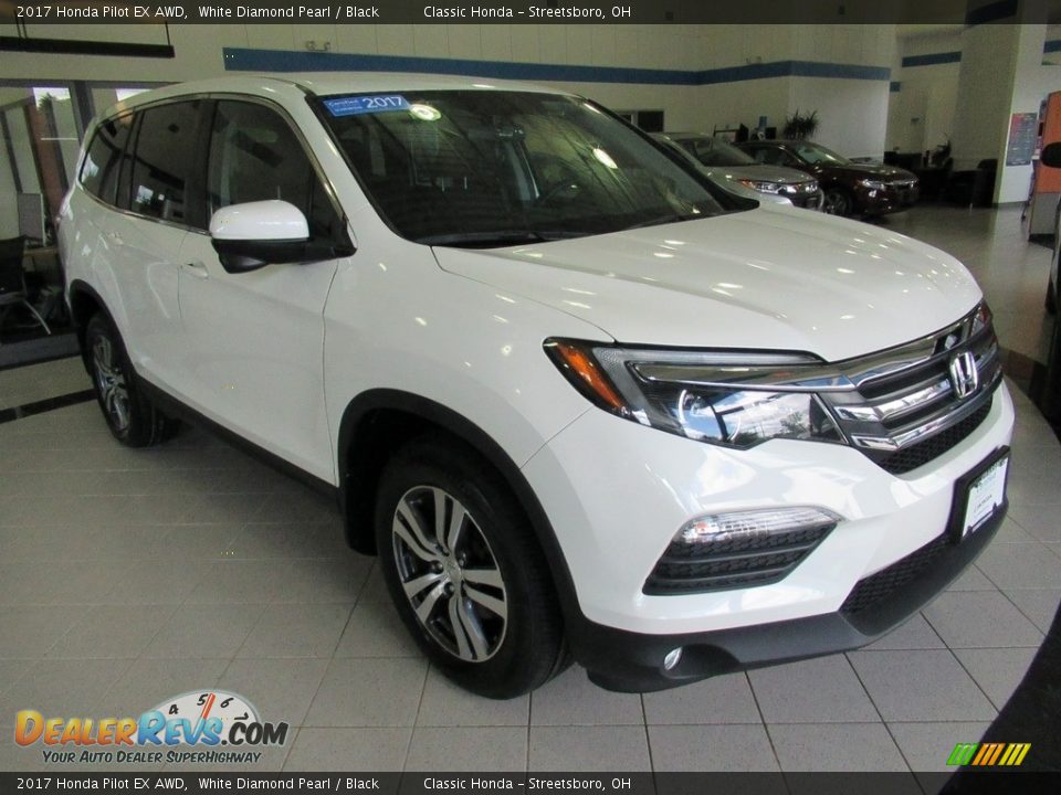 2017 Honda Pilot EX AWD White Diamond Pearl / Black Photo #3