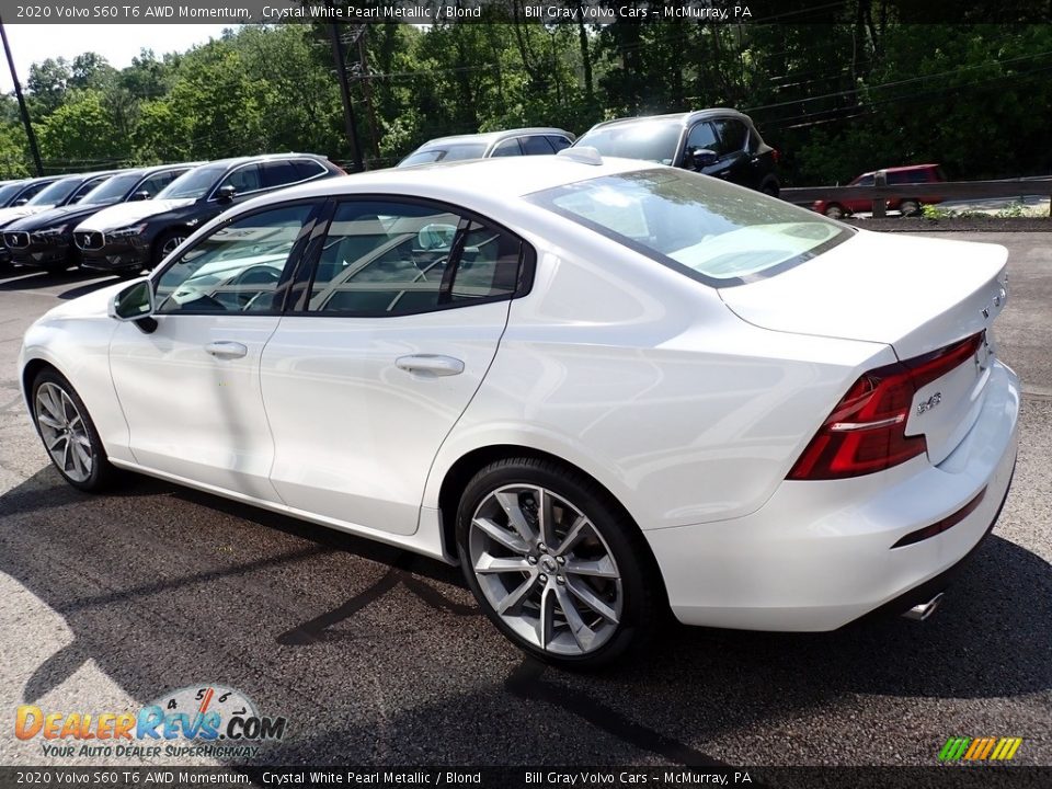 2020 Volvo S60 T6 AWD Momentum Crystal White Pearl Metallic / Blond Photo #4