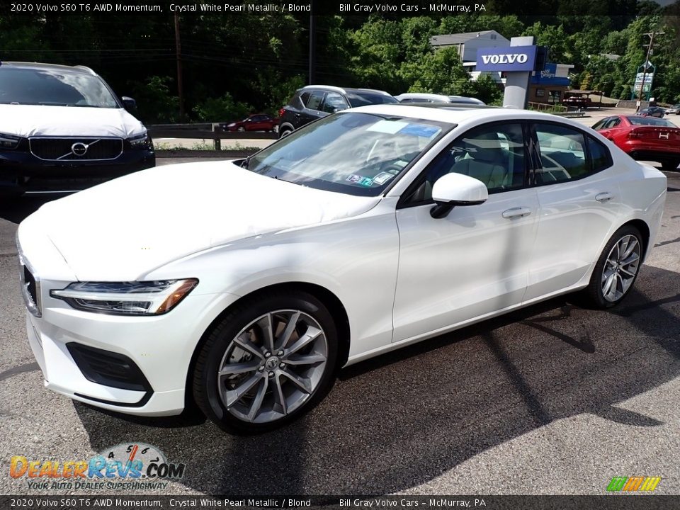 Crystal White Pearl Metallic 2020 Volvo S60 T6 AWD Momentum Photo #5