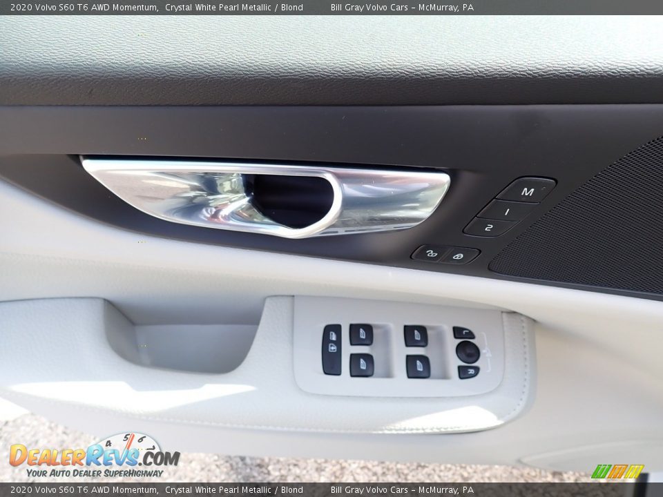 2020 Volvo S60 T6 AWD Momentum Crystal White Pearl Metallic / Blond Photo #10