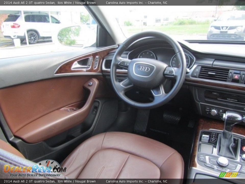 2014 Audi A6 2.0T quattro Sedan Ibis White / Nougat Brown Photo #12
