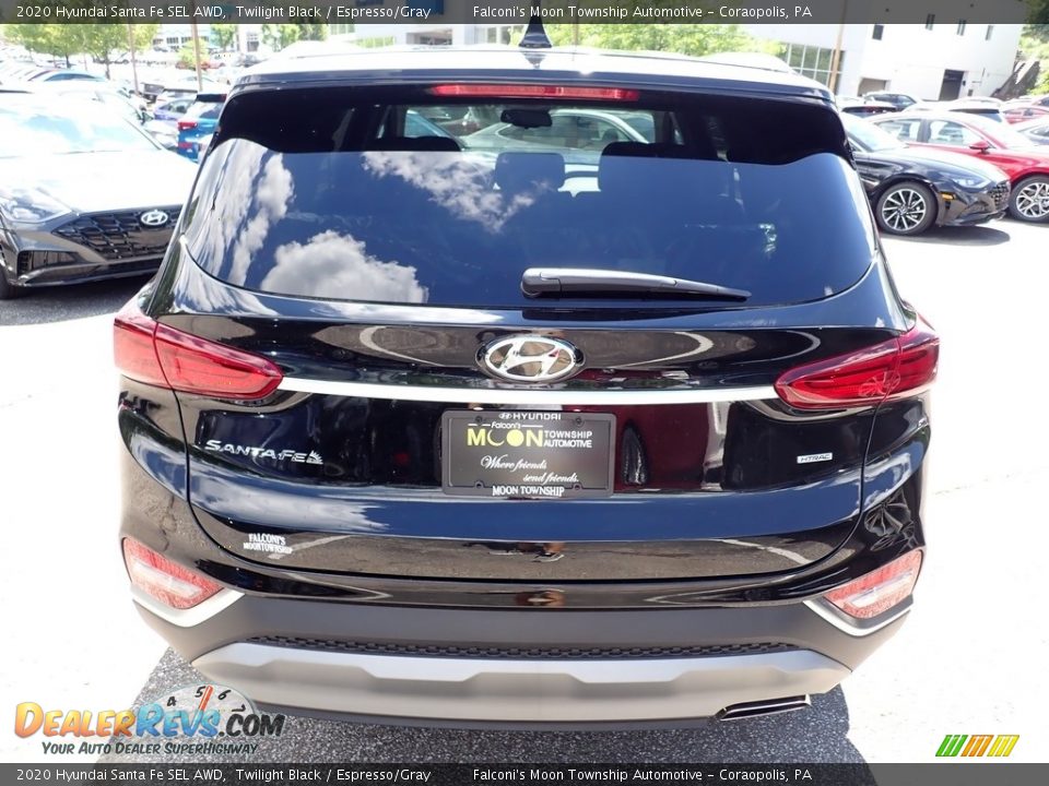 2020 Hyundai Santa Fe SEL AWD Twilight Black / Espresso/Gray Photo #3
