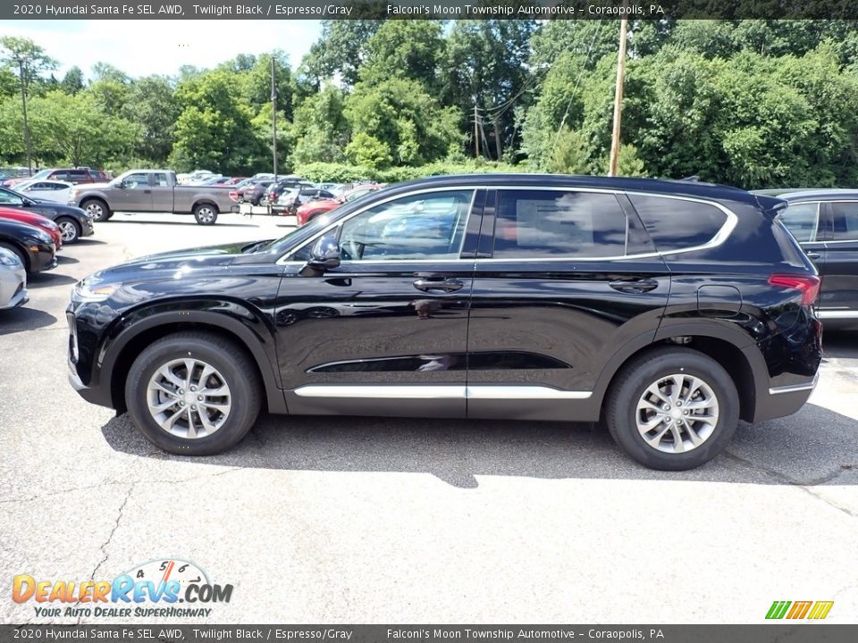2020 Hyundai Santa Fe SEL AWD Twilight Black / Espresso/Gray Photo #5